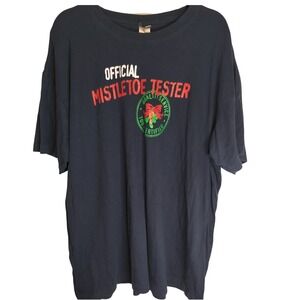Mens 2X Navy Blue Official Mistletoe Tester Graphic T Shirt Top